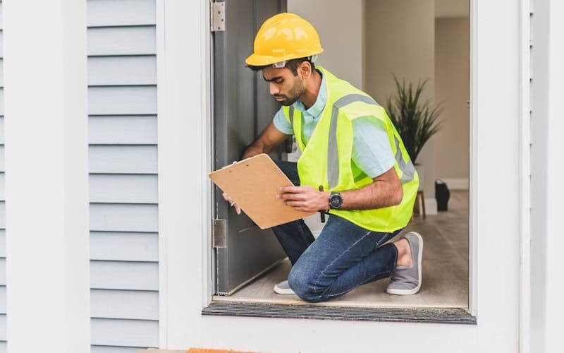 Radon test kit in a home